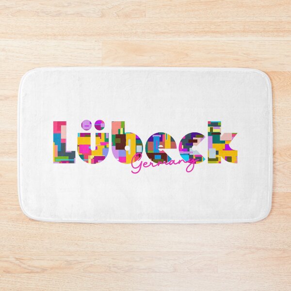 Item preview, Lübeck, Germany, Vibrant Abstract City Typography Art designed and sold by Wanderful-roads.