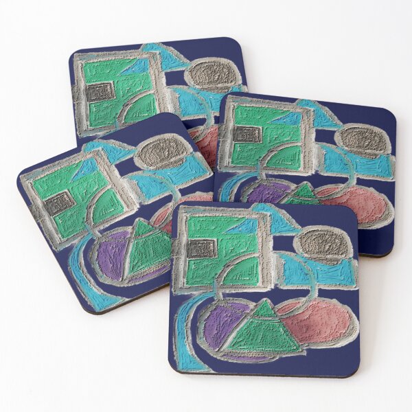Item preview, shapes misbehaving velvet colorful geometric abstract design designed and sold by SmashingDeals.