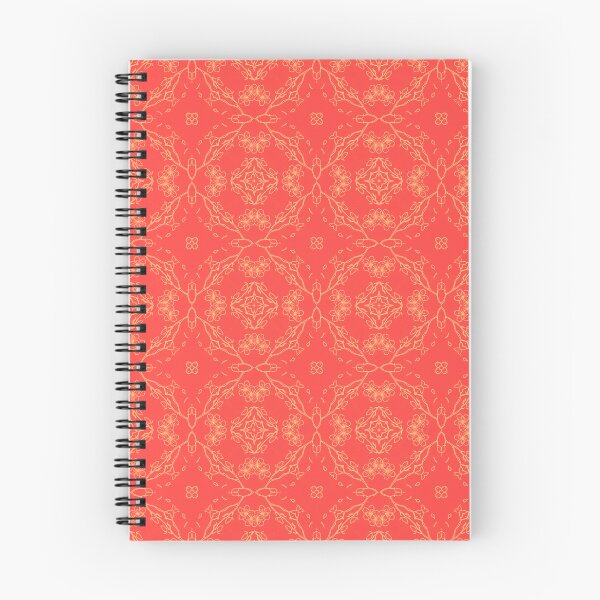 Item preview, Patrón minimalista de líneas florales en naranja y rojo vibrante con simetría. designed and sold by GraceInNatureCo.