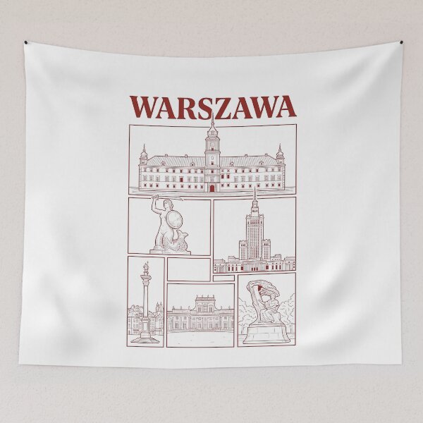 Item preview, Warszawa Poland Landmarks Vintage Architecture Collage designed and sold by k3rstman1.