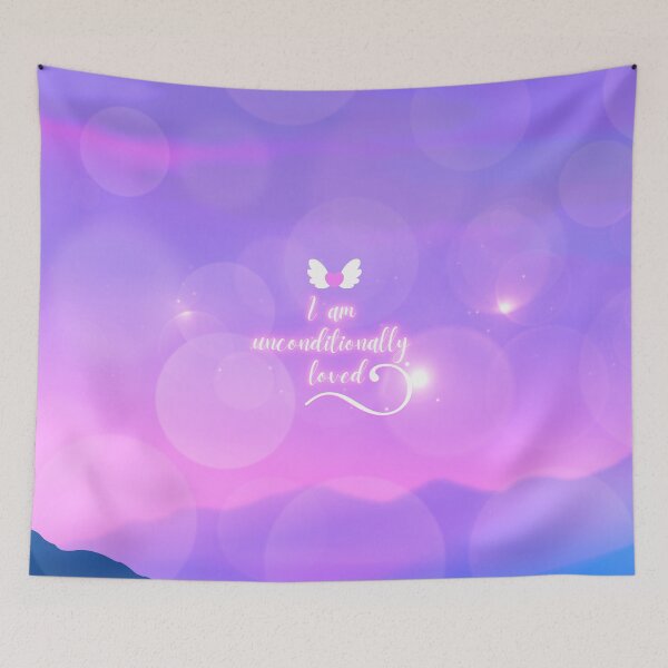 Item preview, I Am Unconditionally Loved Pink Pastel Sky designed and sold by Vaeliss.