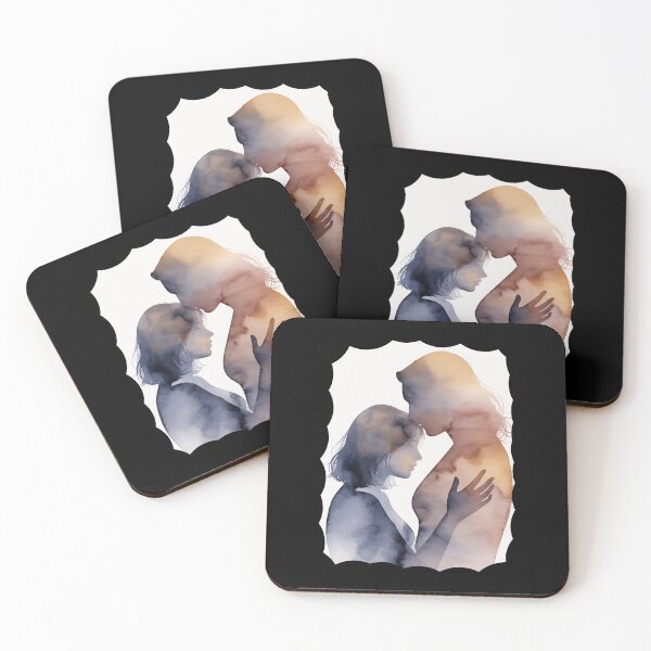 Item preview, Watercolor Lovers Silhouette Romantic designed and sold by RedCircleArt.