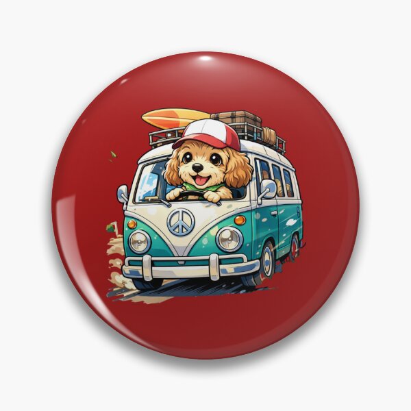 Artikelvorschau, Roadtrip-Hund – Retro-Campervan-Abenteuerhund entworfen und verkauft von Teacuppupdesign.
