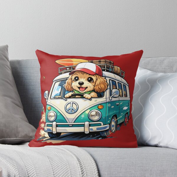 Item preview, Road trip Pup – Retro Camper Van Adventure Dog designed and sold by Teacuppupdesign.