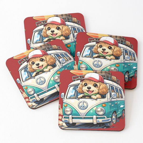 Item preview, Road trip Pup – Retro Camper Van Adventure Dog designed and sold by Teacuppupdesign.