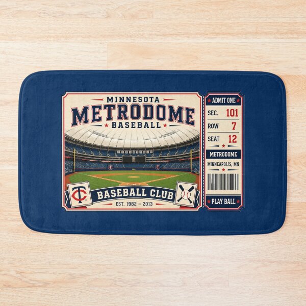 Item preview, Minnesota Metrodome Vintage Ticket Poster Retro Baseball Stadium Art Minneapolis Dome Baseball Club designed and sold by GhostDawgs.