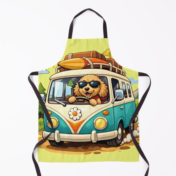 Item preview, Sunny Road Trip Pup – Retro Camper Van Dog Adventure designed and sold by Teacuppupdesign.