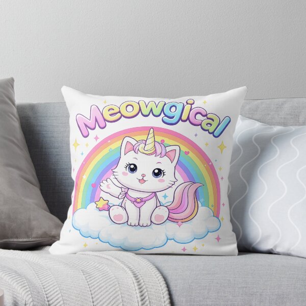 Item preview, Meowgical Cat Unicorn Shirt – Cute Kawaii Rainbow Kitty Unicorn Design designed and sold by Clothes With Smiling Animals Walt Gral.