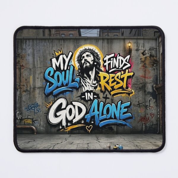 Item preview, Soul Rest In God Alone Jesus Graffiti Mural designed and sold by AzmyStore.as .