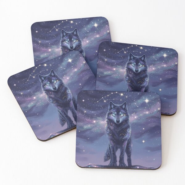 Item preview, Cosmic Galaxy Wolf Art – Mystical Space Animal designed and sold by RkskArt.