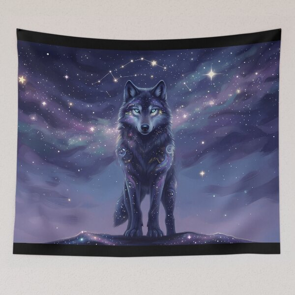 Item preview, Cosmic Galaxy Wolf Art – Mystical Space Animal designed and sold by RkskArt.
