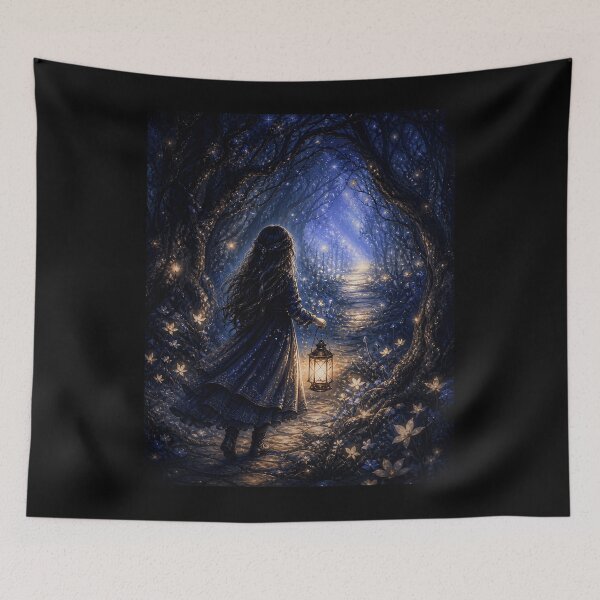 Item preview, Enchanted Forest Girl Lantern Dark Fantasy Fairy Tale Design designed and sold by JerdbordinShop.