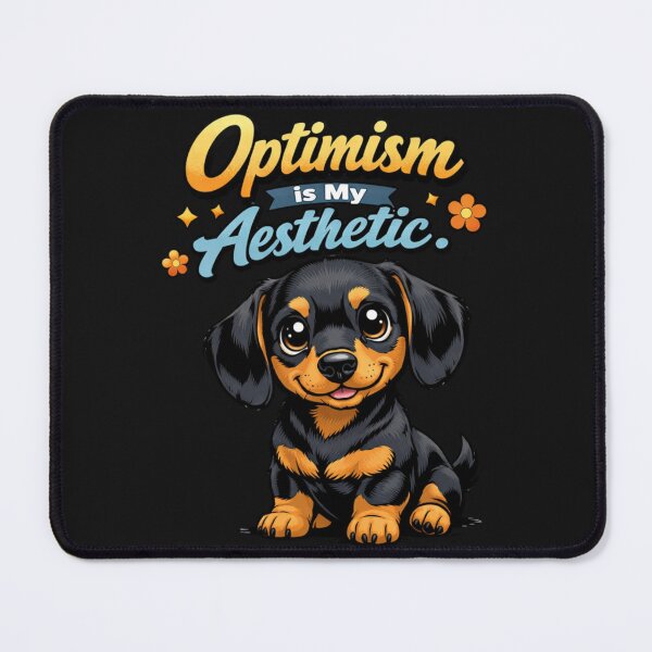Item preview, Optimism is My Aesthetic Cute Dachshund Puppy designed and sold by Tsugraf Designs.