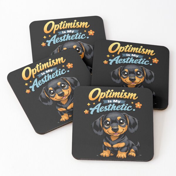 Item preview, Optimism is My Aesthetic Cute Dachshund Puppy designed and sold by Tsugraf Designs.
