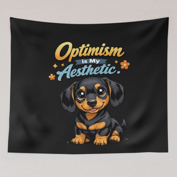 Item preview, Optimism is My Aesthetic Cute Dachshund Puppy designed and sold by Tsugraf Designs.