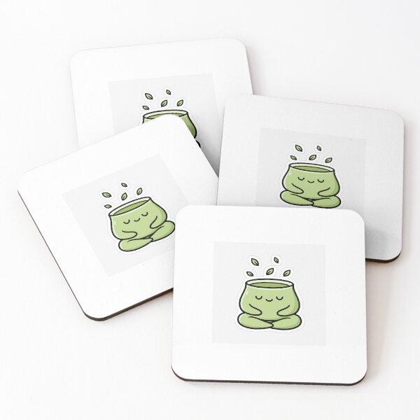 Item preview, Zen Matcha – Cute Kawaii Matcha Latte Meditation Sticker designed and sold by mayatA-rt.
