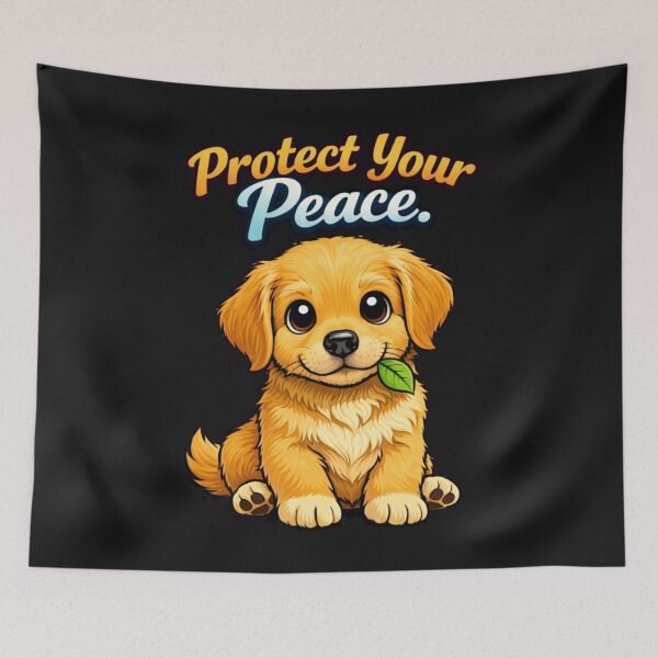 Item preview, Protect Your Peace Retriever Puppy Dog designed and sold by Tsugraf Designs.