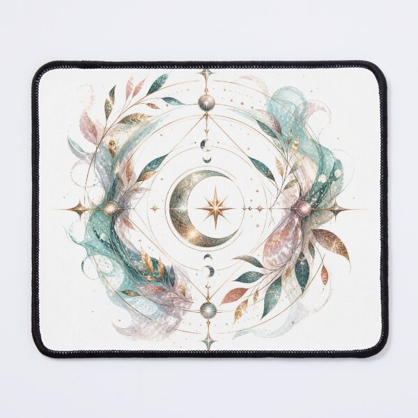 Item preview, Celestial Moon and Stars Mandala – Boho Sacred Geometry Art designed and sold by KireaDesigns.
