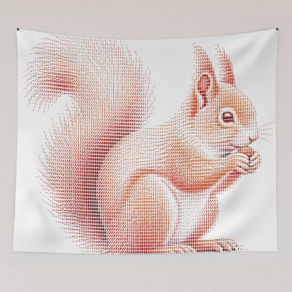Item preview, Retro ASCII Squirrel designed and sold by SecretSquirrellDesigns.