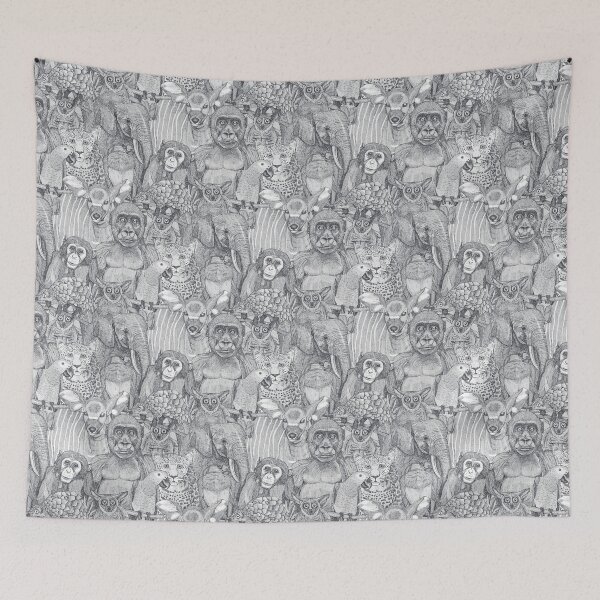 Item preview, just african jungle animals iron gray white designed and sold by scrummy.