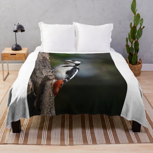Item preview, Great Spotted Woodpecker Clinging to Pine Tree Trunk designed and sold by Shanguai.