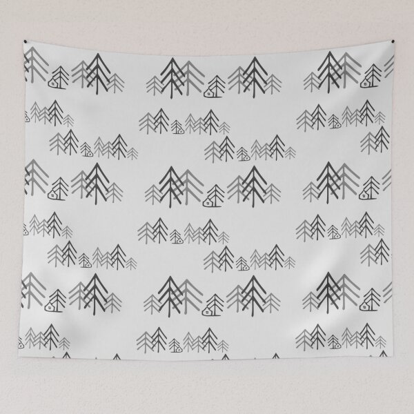 Item preview, Scandi style forest and cabin print. designed and sold by SO-studio-art.