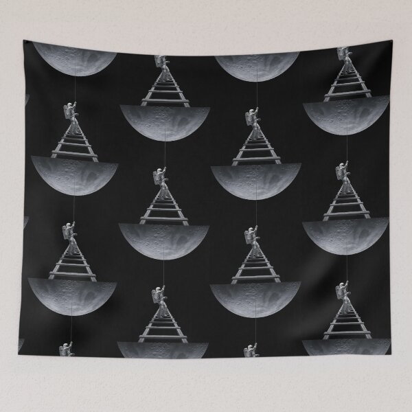 Item preview, Astronaut Climbing Ladder To Moon designed and sold by RedCircleArt.