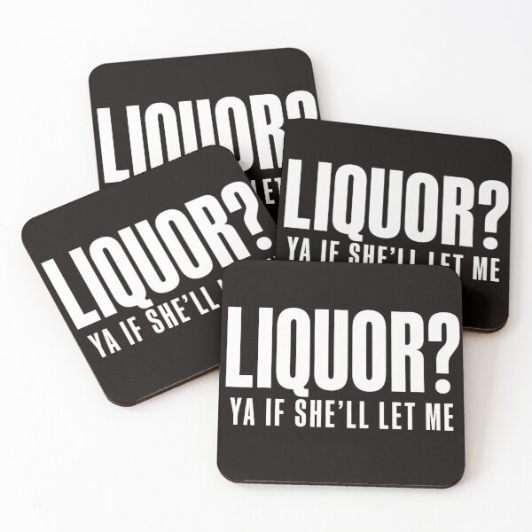Item preview, Liquor? Ya If She'll Let Me T-Shirt, funny adult humor drinking gift, bachelor party gag gift graphic tee designed and sold by Maravillio.