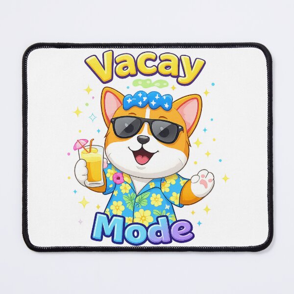 Item preview, Vacay Mode Dog Shirt – Cute Kawaii Summer Corgi Vacation Design designed and sold by Clothes With Smiling Animals Walt Gral.
