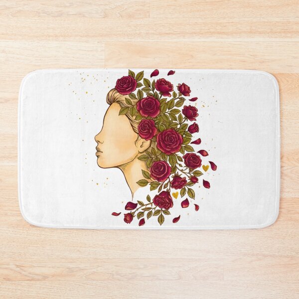 Item preview, Love Speaks Softly Feminine Profile Burgundy Roses Line Art Self Love Gift designed and sold by Good Vibes .