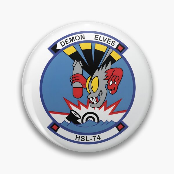 Item preview, Official Heritage Insignia of Helicopter Anti-Submarine Squadron Light Seventy-Four (HSL-74) "Demon Elves" designed and sold by CharlieDesings.