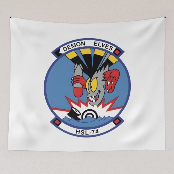 Item preview, Official Heritage Insignia of Helicopter Anti-Submarine Squadron Light Seventy-Four (HSL-74) "Demon Elves" designed and sold by CharlieDesings.