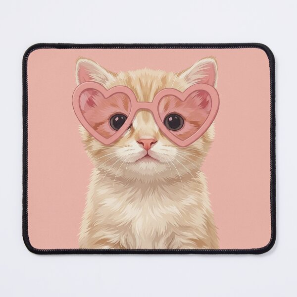 Item preview, Cute cat with heart shape glasses designed and sold by Ranasko.