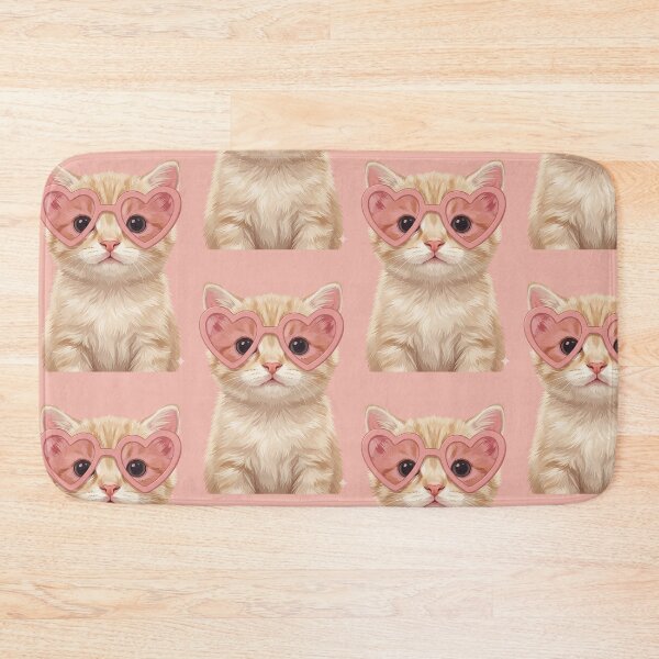 Item preview, Cute cat with heart shape glasses designed and sold by Ranasko.