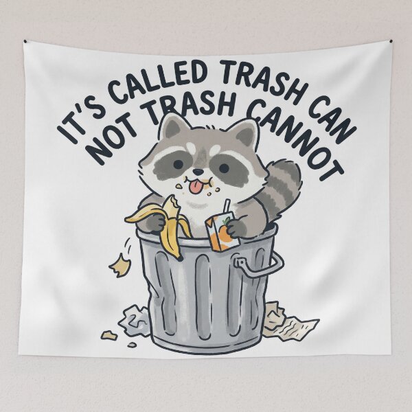 Item preview, Cute Raccoon - It's Called Trash Can not Trash Cannot // Silly Animal Sticker  designed and sold by Astraphyllia.