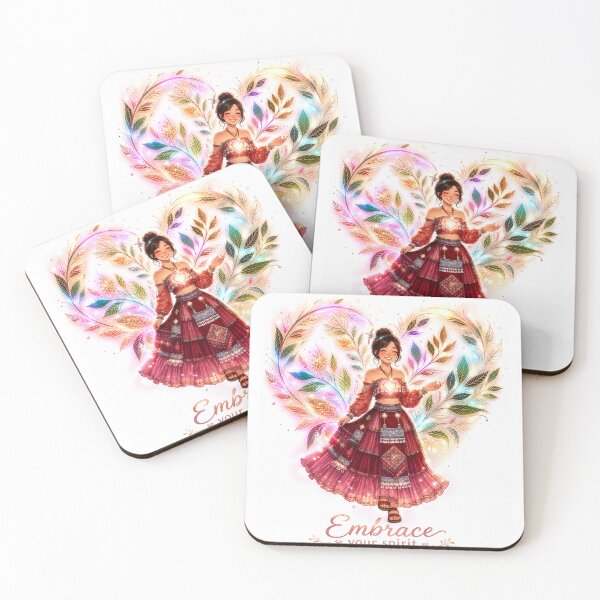 Item preview, Embrace Your Spirit Boho Anime Girl – Magical Heart Floral Art designed and sold by KireaDesigns.