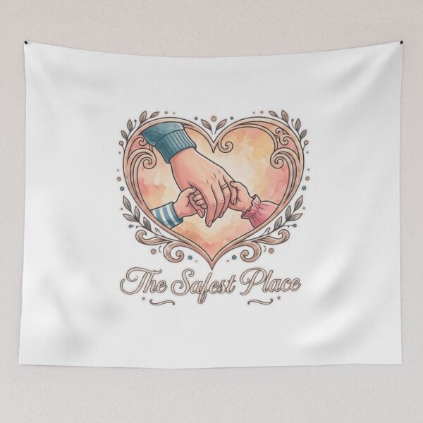Item preview, The Safest Place – Mother and Child Love Design designed and sold by MerchlyMike.
