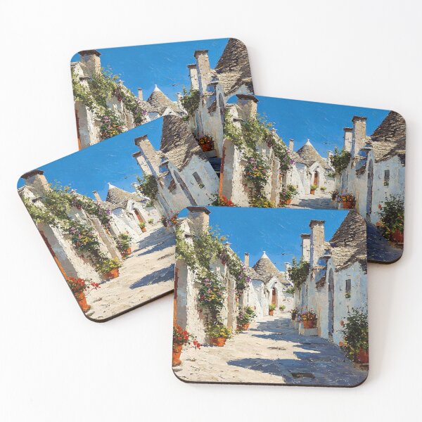 Item preview, Alberobello Trulli Village Sunlit Stone Lanes Puglia Italy designed and sold by daila70.