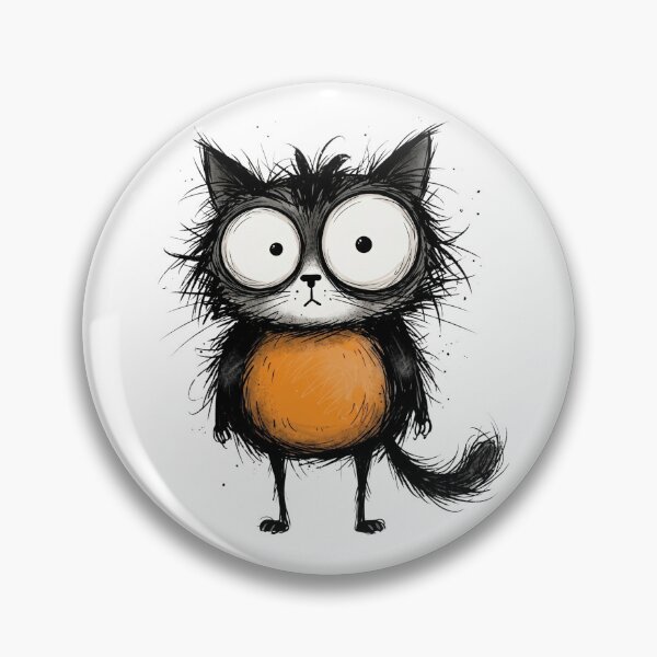 Item preview, Funny Big Eyes Cat Illustration– Cute Goofy Cat Meme Minimalist Design  designed and sold by ColorFlick.