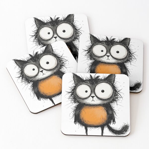 Item preview, Funny Big Eyes Cat Illustration– Cute Goofy Cat Meme Minimalist Design  designed and sold by ColorFlick.