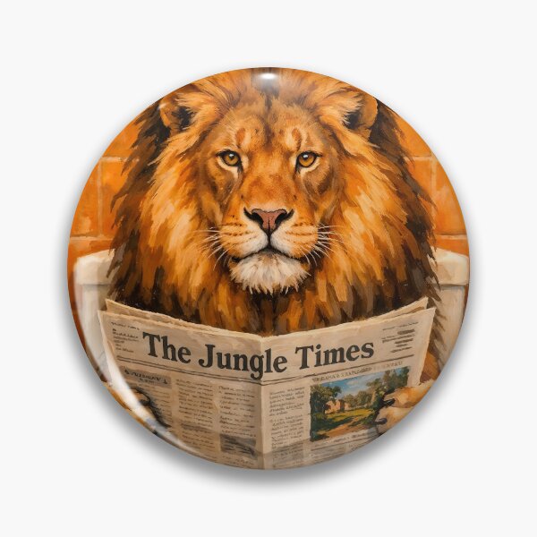Item preview, A lion reads the newspaper in the bathroom designed and sold by paulrommer.