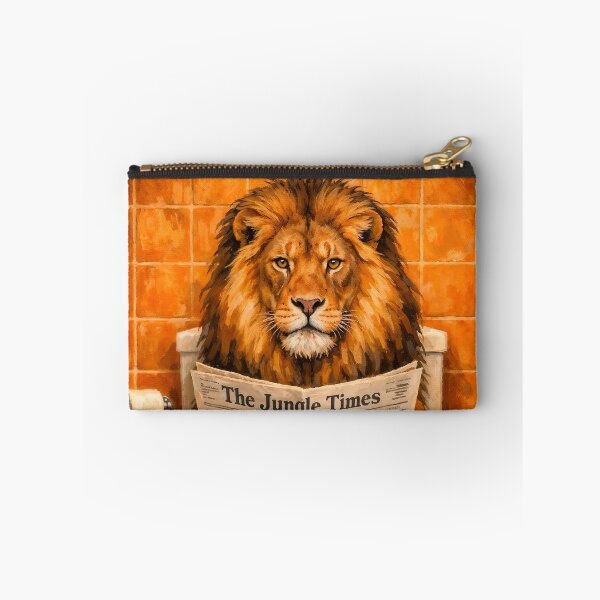 Item preview, A lion reads the newspaper in the bathroom designed and sold by paulrommer.