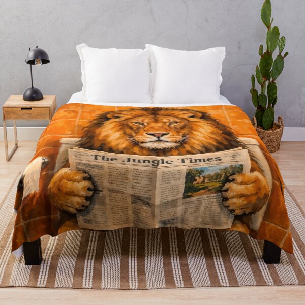 Item preview, A lion reads the newspaper in the bathroom designed and sold by paulrommer.
