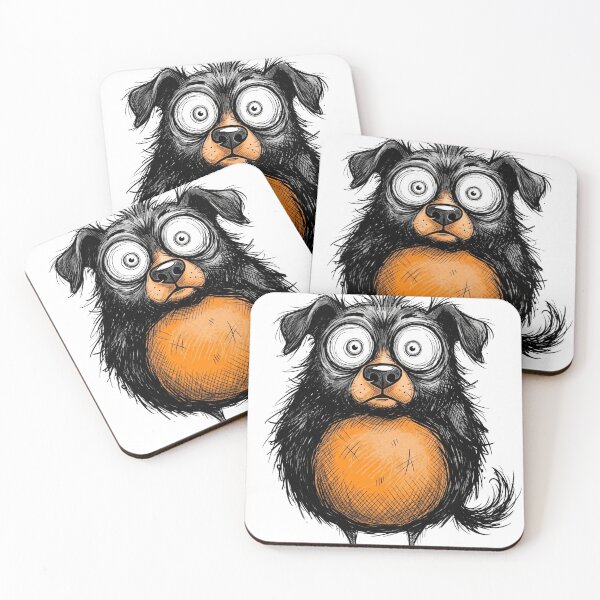 Item preview, Funny Big Eyes Dog Illustration– Cute Goofy Cat Meme Minimalist Design  designed and sold by ColorFlick.