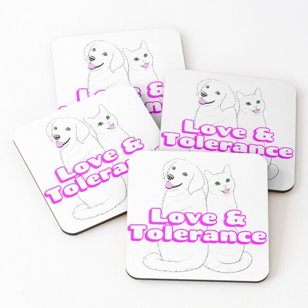 Item preview, Love and Tolerance Dog and Cat Illustration designed and sold by ulupono.