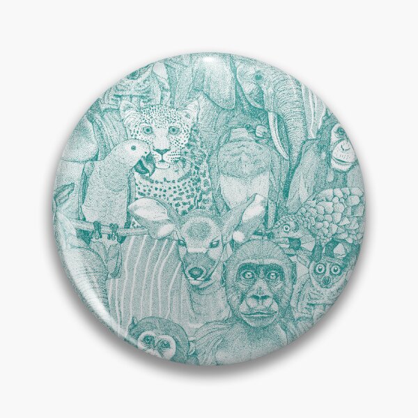 Item preview, just african jungle animals teal white designed and sold by scrummy.