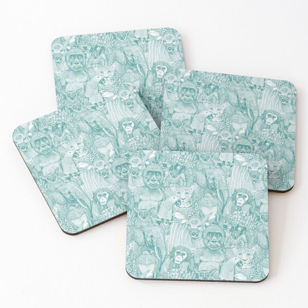 Item preview, just african jungle animals teal white designed and sold by scrummy.