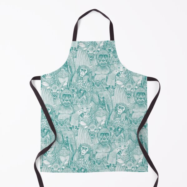 Item preview, just african jungle animals teal white designed and sold by scrummy.