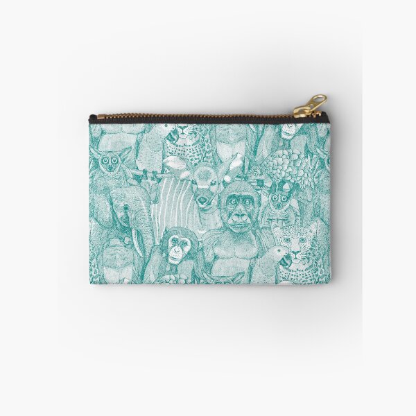 Item preview, just african jungle animals teal white designed and sold by scrummy.