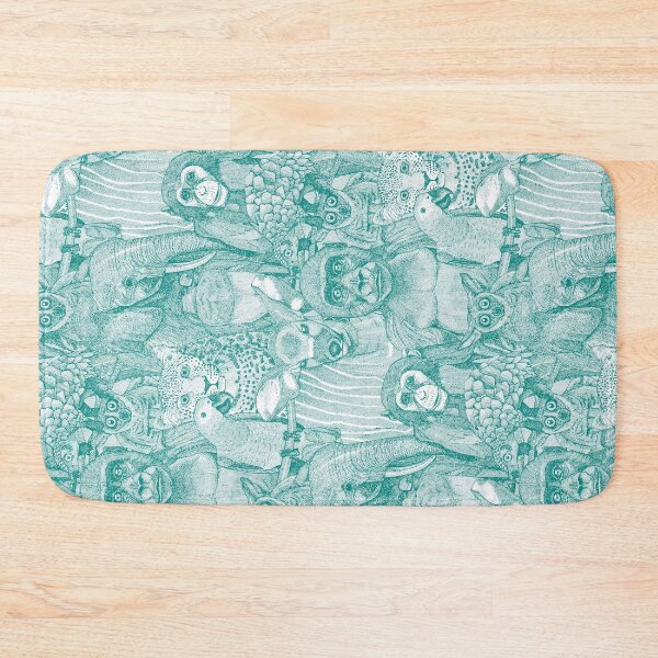 Item preview, just african jungle animals teal white designed and sold by scrummy.